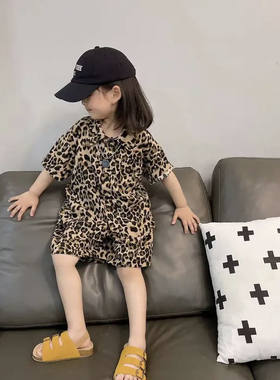 女童豹纹两件套夏装炸街
