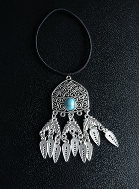 新款镀银蒙古包复古流苏两用配饰胸挂压襟发挂蒙古袍配饰婚礼演出