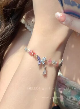 浅夏月光甜酷风蝴蝶项链女设计感