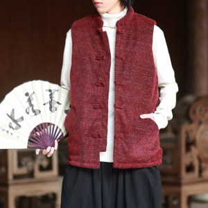 白底冬2025  雪尼尔 唐装马甲棉袄加厚羽绒马甲棉衣外套A527-P108图片