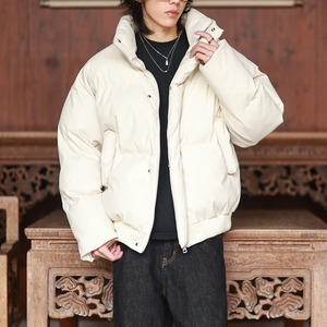跑量2025PU皮立领棉服男  保暖情侣棉服潮牌美式皮衣棉衣A525*P88图片