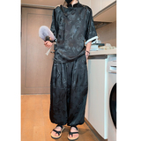 短视频2026夏季冰丝大龙提花短T可做套装A3012-单P50，男装休闲套装，钱塘7008(原4008)