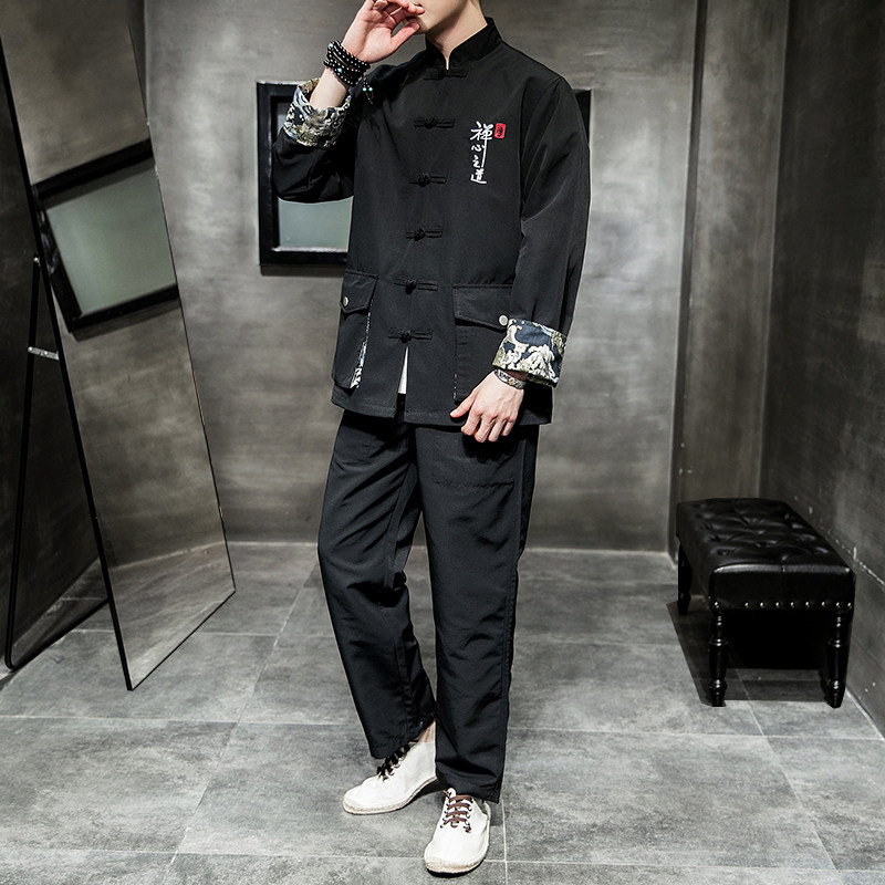 风立体口袋2026春款盘扣汉服套装特价A706-P70,男装休闲套装,钱塘7008(原4008)