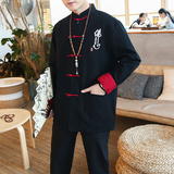 F02风2021秋冬男套装盘扣民族汉服套装，男装民族服装，钱塘7008(原4008)