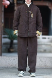 冬款2025灯芯绒套装唐装棉衣加厚汉服棉袄外套套装A339-P198，男装棉衣，钱塘7008(原4008)