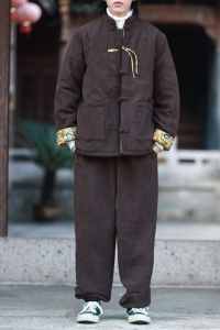 冬款2025 灯芯绒套装 唐装棉衣 加厚汉服棉袄外套套装A339-P198图片