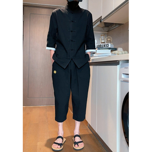 2026夏季 大码风  棉麻盘扣 开衫汉服套装A718-p80图片