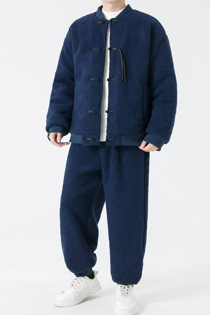 A338-P100特价2025羊羔毛套装唐装棉衣加厚汉服棉袄外套套装,男装棉衣,钱塘7008(原4008)