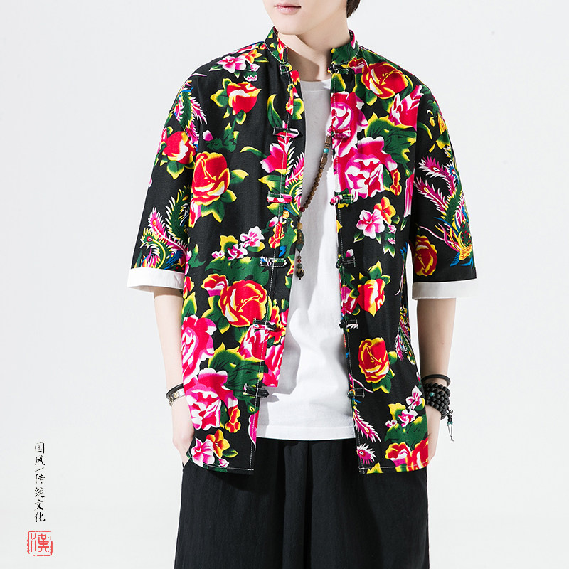 A8008*特批风夏2026东北大花短袖花衬衫/衬衣p25,男装T恤,钱塘7008(原4008)