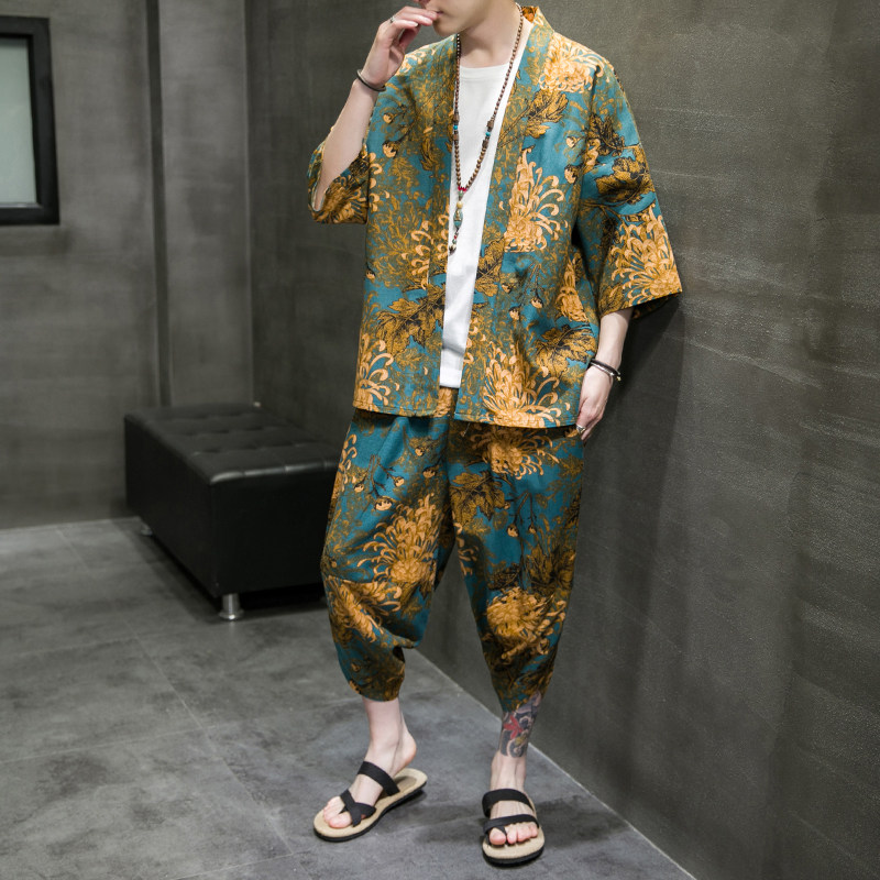 A3003*大码2021中国风 夏季 沙滩度假 开衫套装 汉服套装p80图片