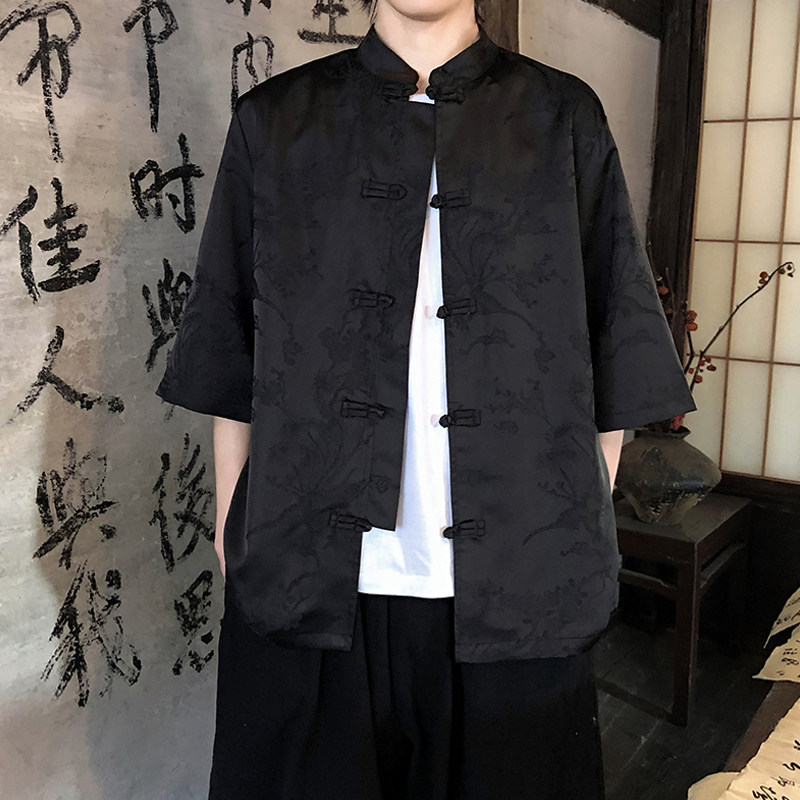 凤凰提花夏季新品2026风汉服短袖衬衫/衬衣A688-p65,男装T恤,钱塘7008(原4008)