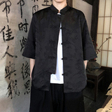 凤凰提花夏季新品2026风汉服短袖衬衫/衬衣A688-p65，男装T恤，钱塘7008(原4008)
