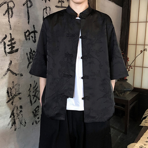 凤凰提花 夏季新品2026 风 汉服短袖衬衫/衬衣A688-p65图片