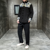 棉麻风龙款2026春款盘扣汉服套装特价A703-P70，男装休闲套装，钱塘7008(原4008)