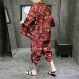 风夏2026沙滩休闲棉麻印花开衫套装特价A3004-p70，男装休闲套装，钱塘7008(原4008)