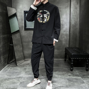 A780*秋冬2021大码中国风  棉麻盘扣 汉服套装p125(不低148)图片