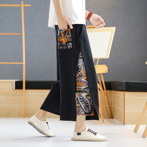 A4016酒店风-中国风大码2021 汉服古风 哈伦裤 宽松九分裤p60图片