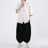 现货新品夏2026过年红红冰丝3色汉服短袖衬衫/衬衣A670-p60，男装T恤，钱塘7008(原4008)