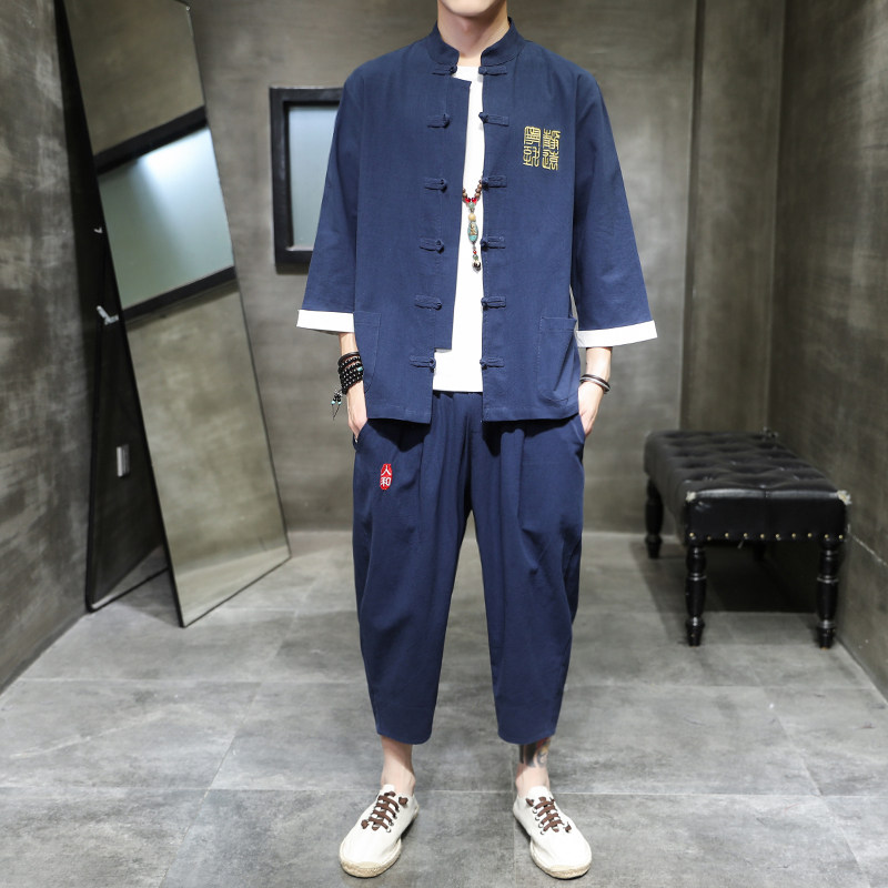 A1071中国风2021夏 简单刺绣款 3色 开衫套装 汉服套装p95图片