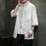 大码夏2026夏风盘扣短袖假两件衬衫/衬衣A3009*p60，男装T恤，钱塘7008(原4008)