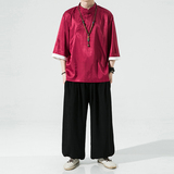 特价风夏2026冰丝抗皱唐装汉服短袖T恤特价A870p35，男装T恤，钱塘7008(原4008)