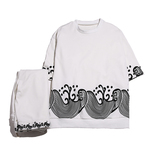 风2026夏季男套装海浪印花针织T恤+七分裤A206-P80，男装牛仔裤，钱塘7008(原4008)