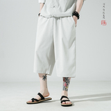 2026夏百搭新款风大码冰丝绉宽松七分裤A9000-p35，男装牛仔裤，钱塘7008(原4008)