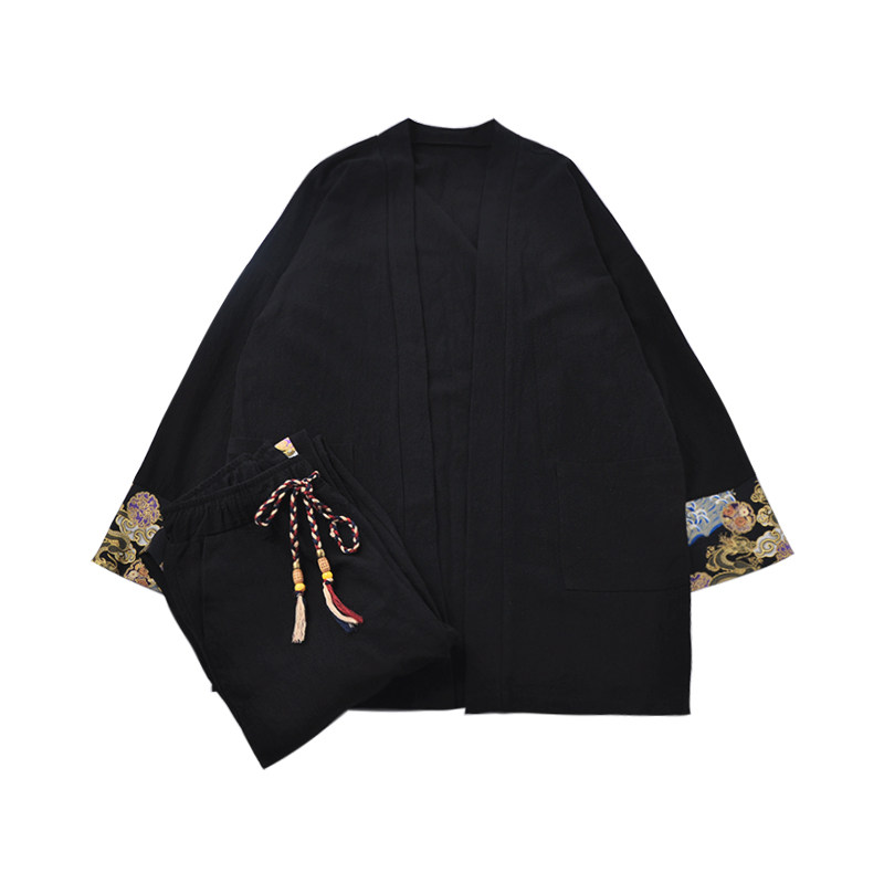 A1088主推秋冬大码风2020唐装盘扣/开衫汉服套装,男装民族服装,钱塘7008(原4008)