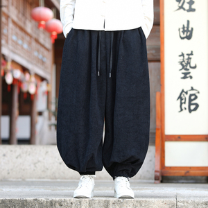 灯芯绒2色新款百搭秋冬2025宽松版哈伦灯笼裤子A3308-p68