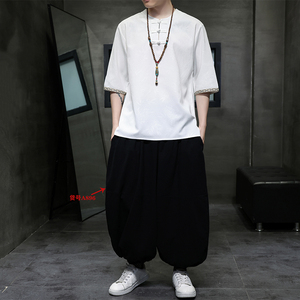A630百搭风 防麻款 竹子款 夏2026 唐装汉服 男短袖T恤p50图片