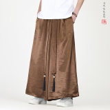 缎面冰丝垂感2026夏季风阔腿裤长裤休闲裤A2007-p68，男装休闲裤，钱塘7008(原4008)