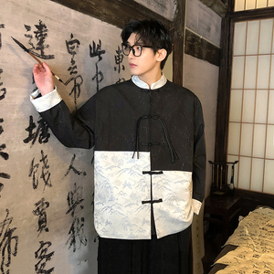 新品2026春 新中式 提花款拼接  夹克唐装外套A935-P110图片