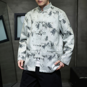 2026春新中式麂皮绒竹子唐装汉服夹克外套A658-P105