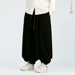 灯芯绒2色新款百搭秋冬2025宽松版哈伦灯笼裤子A3308-p68