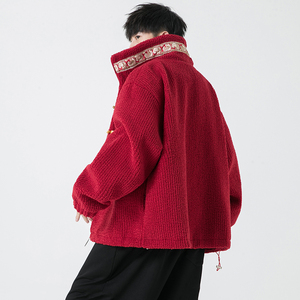 冬季新风2025新中式 羊羔毛麦穗  棉衣加厚棉袄外套男A222-P155图片