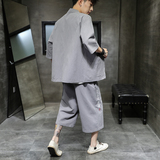 夏款男2026大码风刺绣开衫套装汉服套装特价A1070-p80，男装休闲套装，钱塘7008(原4008)
