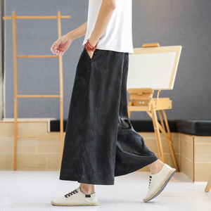 A4015中国风大码2021 冰丝面料 汉服古风 大裤哈伦裤 八分裤p55图片