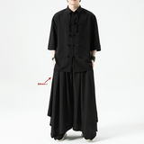 新中式白底夏季2026汉服冰丝短袖衬衫/衬衣A891-p65，男装T恤，钱塘7008(原4008)