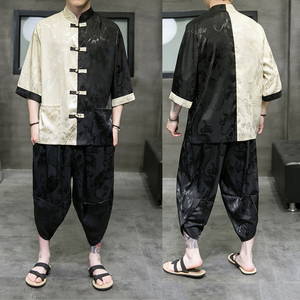 2026夏款 风 提花大龙面料 冰丝 盘扣汉服套装A3019-p90图片