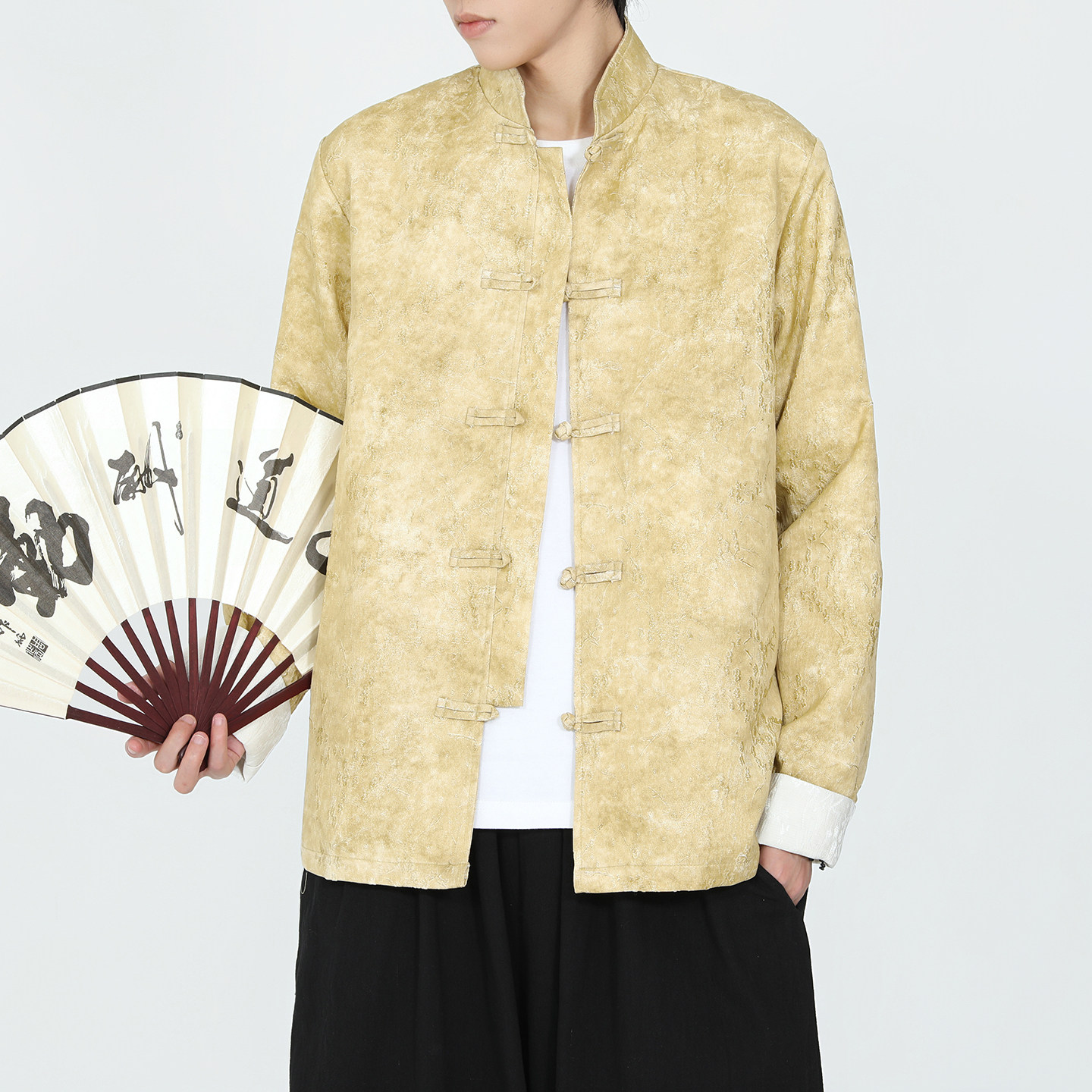 提花款2025秋新中式风夹克唐装外套A5807-P110,男装夹克,钱塘7008(原4008)