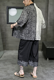 A3017*大码夏季2021中国风对拼色冰丝开衫套装汉服套装p90，男装休闲套装，钱塘7008(原4008)