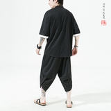 2023风夏季BV绿方格提花冰丝垂感短袖汉服套装A9002-p95，男装休闲套装，钱塘7008(原4008)