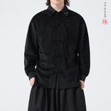 主打2026秋新中式风细绒材质盘扣长袖提花衬衫A693*P70，男装衬衫，钱塘7008(原4008)