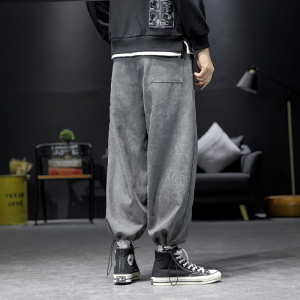 AJ268*加绒灯芯绒上新2021秋冬 束脚抽绳 休闲裤子图片