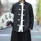 2025秋冬新中式黑白色婚礼唐装汉服夹克外套A655-P105，男装夹克，钱塘7008(原4008)