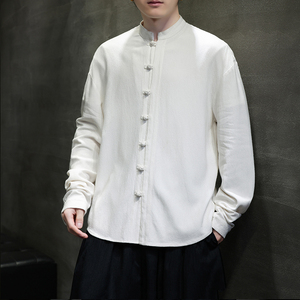 百搭有货 2026春 棉麻 风  打底2026春 长袖汉服衬衫A619*P70图片