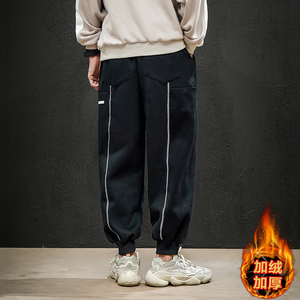 K111*冬新款大码M-5XL 2020 加绒加厚款 针织休闲裤子P55图片