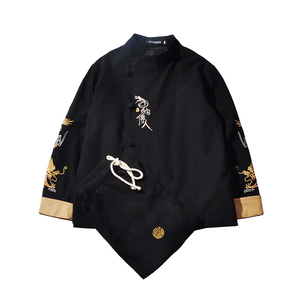 A1019中国风2021秋冬爆款 双臂刺龙 棉麻盘扣/唐装/汉服套装P140图片