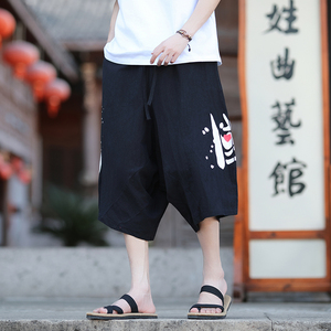 风大码夏2026春夏 汉服  哈伦裤 袋鼠裤七分裤A4013-p45图片