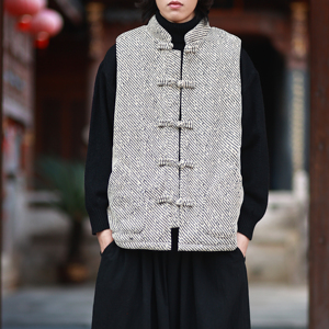 白底冬2025  雪尼尔 唐装马甲棉袄加厚羽绒马甲棉衣外套A527-P108图片